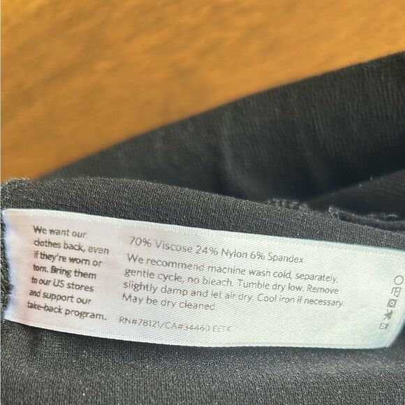 Eileen Fisher Black Stretch Knit Pull On Straight Leg Pants Size Small SP - Picture 10 of 11